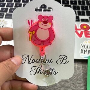 Pink Bear Badge Reel